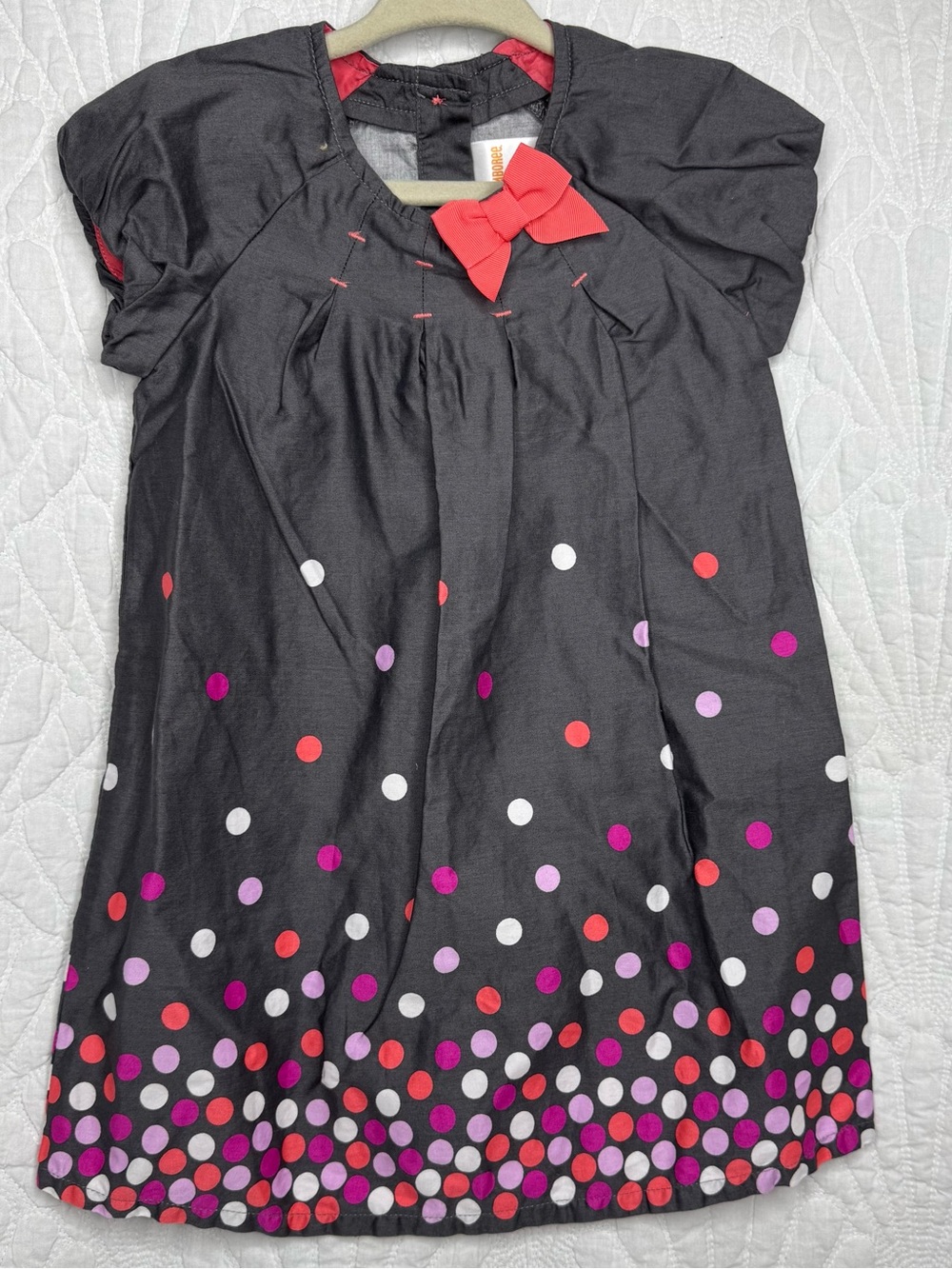 Gymboree ~ Polka Dot Bow Girls Dress - Red & Pink Accents